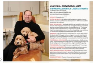Dr. Theodorou poster with his dogs